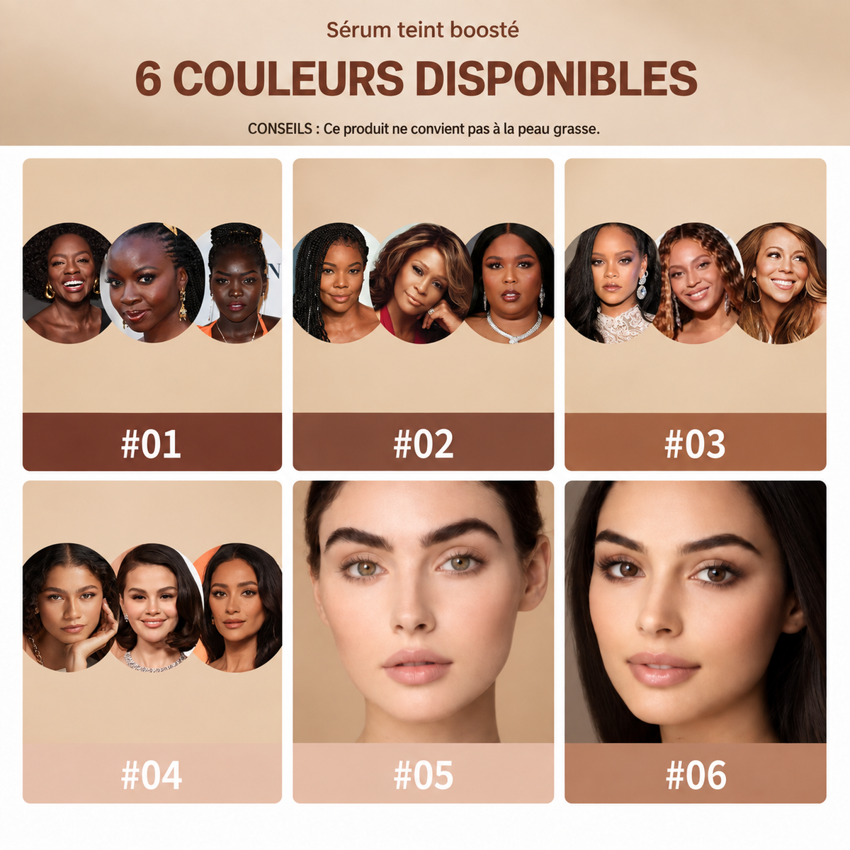Six teintes pour trouver la vôtre